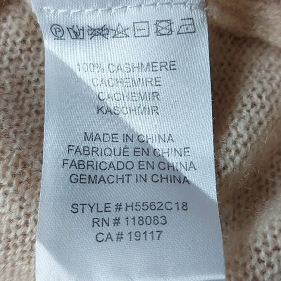 Minnie Rose Cashmere Cream Coloured V Neck Sweater Size Small - Picture 7 of 7